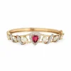 Bracelet Opale Tourmaline Rose Coeur Diamant