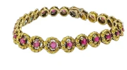 Bracelet or avec rubis