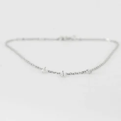 BRACELET OR BLANC 3 DIAMANTS 0,30ct
