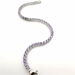 Bracelet or blanc améthyste