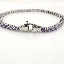 Bracelet or blanc améthyste