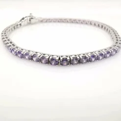Bracelet or blanc améthyste