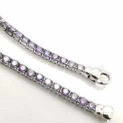 Bracelet or blanc améthyste