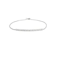 Bracelet or blanc barrette de diamants 0.55ct