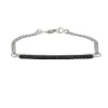 Bracelet or blanc barrette de diamants noirs