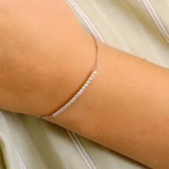 Bracelet or blanc barrette de diamants 0.55ct