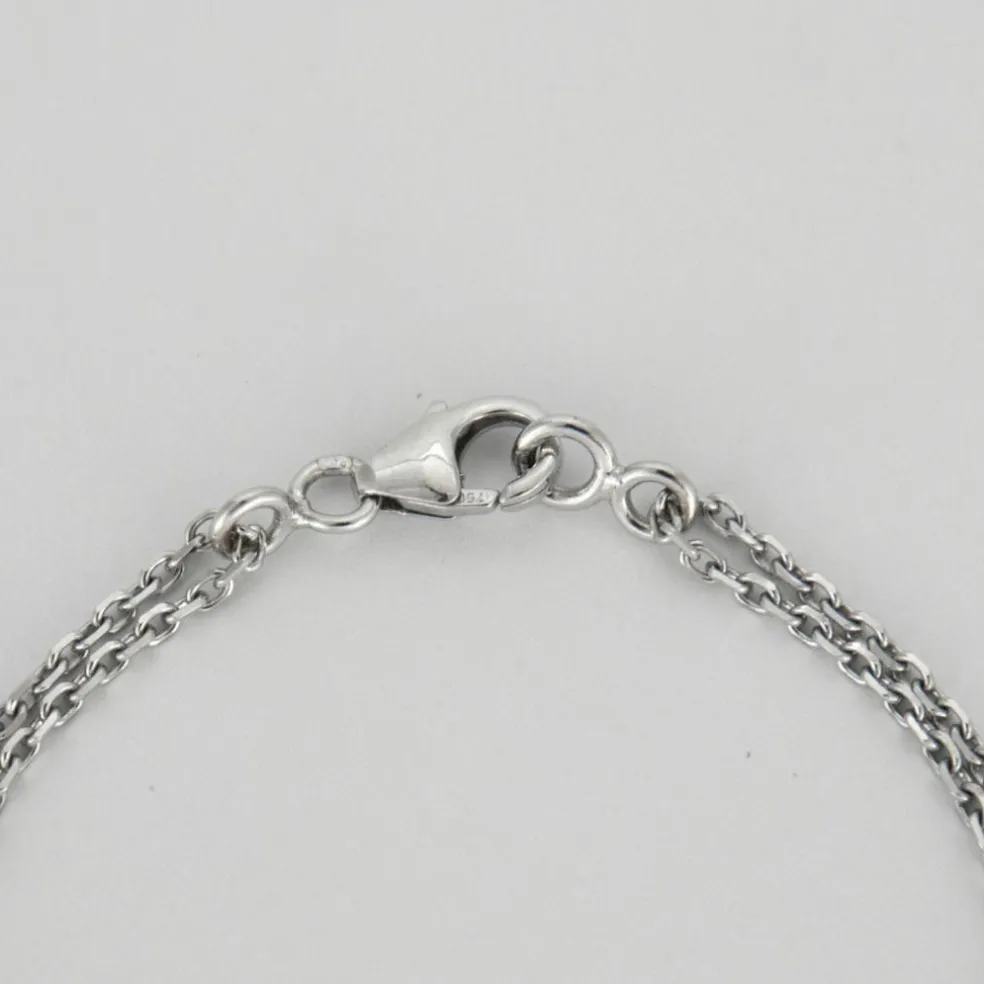 Bracelet or blanc barrette de diamants noirs