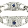 Bracelet or blanc diamants saphirs