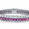 Bracelet or blanc diamants rubis