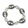 Bracelet Or blanc Diamants Céramique noire