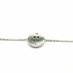 Bracelet or blanc diamants émeraudes signé Ely Bela