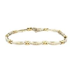 Bracelet or blanc et jaune, diamants
