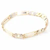 Bracelet or blanc et jaune maille moderne
