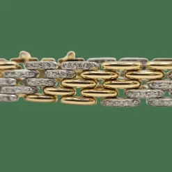 Bracelet or blanc et jaune 18 carats serti de diamants