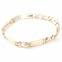 Bracelet or blanc et jaune maille moderne