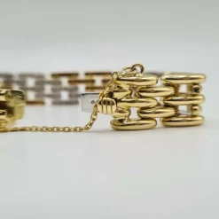 Bracelet or blanc et jaune 18 carats serti de diamants