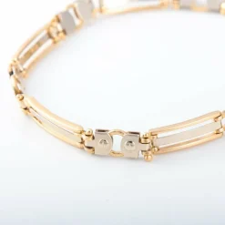 Bracelet or blanc et jaune maille moderne