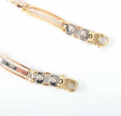 Bracelet or blanc et jaune maille moderne