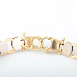 Bracelet or blanc et jaune maille moderne