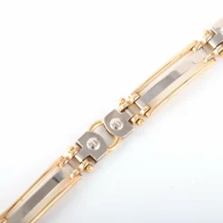 Bracelet or blanc et jaune maille moderne