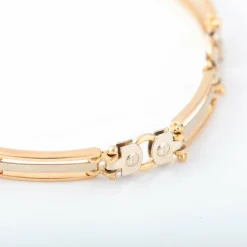 Bracelet or blanc et jaune maille moderne