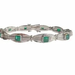 Bracelet or blanc émeraude