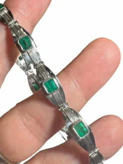 Bracelet or blanc émeraude