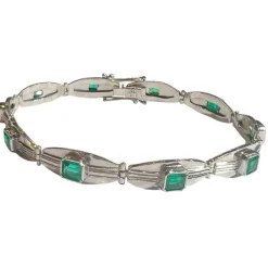 Bracelet or blanc émeraude