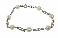 Bracelet Or Blanc Perles de Cultures