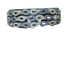 Bracelet or blanc saphirs diamants