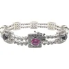 Bracelet or blanc saphirs diamants certifié HRD Anvers