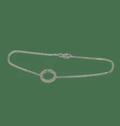 Bracelet or blanc serti d'un cercle de diamants