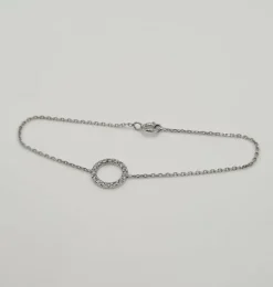 Bracelet or blanc serti d'un cercle de diamants
