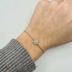 Bracelet or blanc serti de diamants naturels