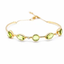 Bracelet Or, Diamants et Péridot