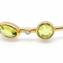 Bracelet Or, Diamants et Péridot