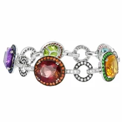 Bracelet Or Gris, Diamants, Améthyste et Citrine