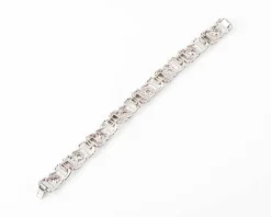 bracelet or gris et platine au motifs octogonaux