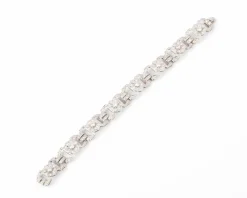 bracelet or gris et platine au motifs octogonaux