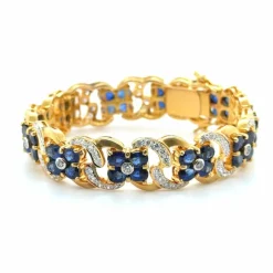 Bracelet Or Jaune 22 carats - Saphirs et Diamants