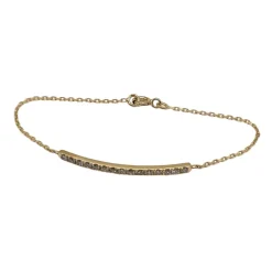 Bracelet or jaune 18 carats serti d’une barrette de diamants