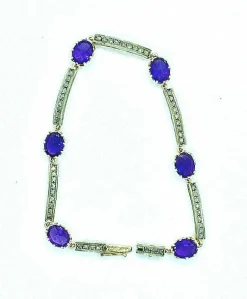Bracelet Or jaune Argent Améthystes