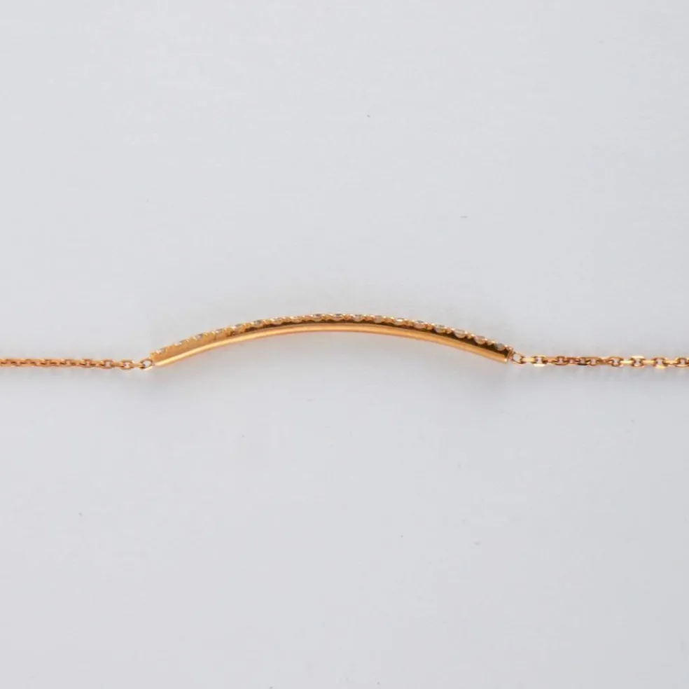 Bracelet or jaune barrette diamants