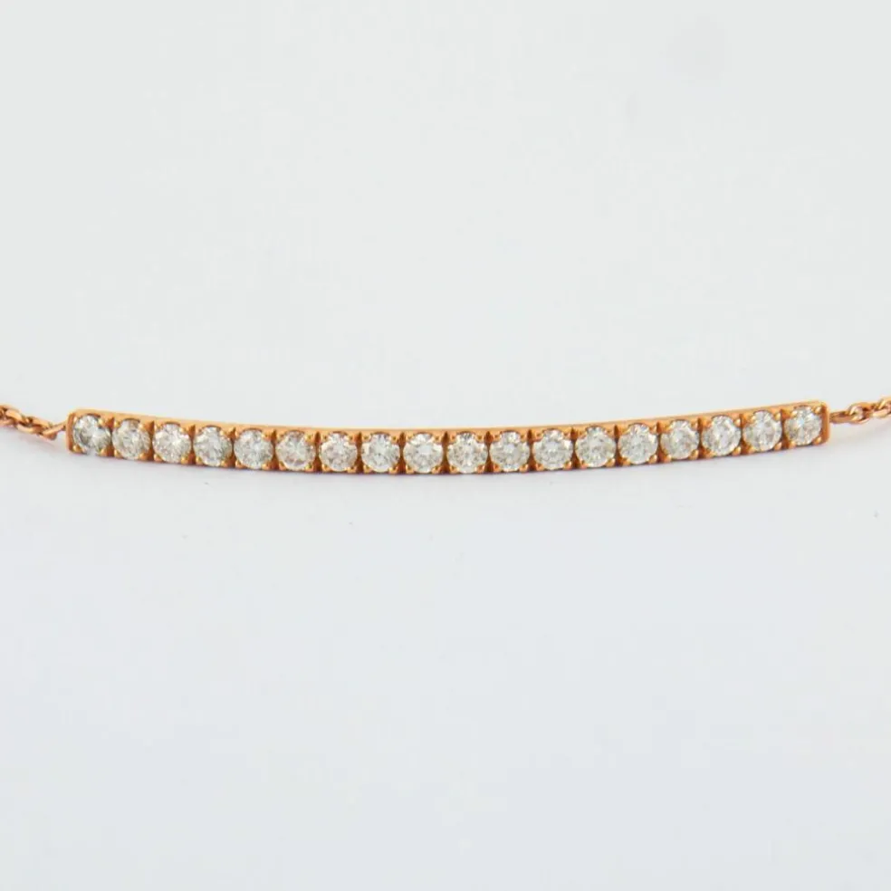 Bracelet or jaune barrette diamants