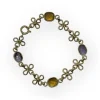 Bracelet or jaune citrines et améthystes