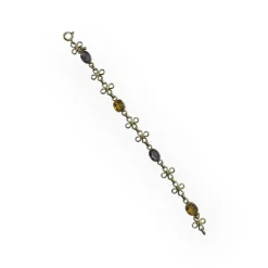 Bracelet or jaune citrines et améthystes