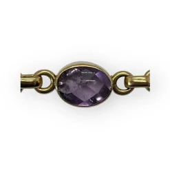 Bracelet or jaune citrines et améthystes