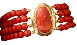 Bracelet Or jaune Corail Camée