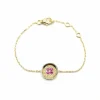 Bracelet or jaune diamants et saphirs roses signé Ely Bela