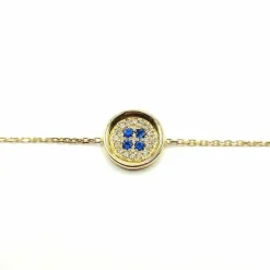 Bracelet or jaune, diamants et saphirs signé Ely Bela